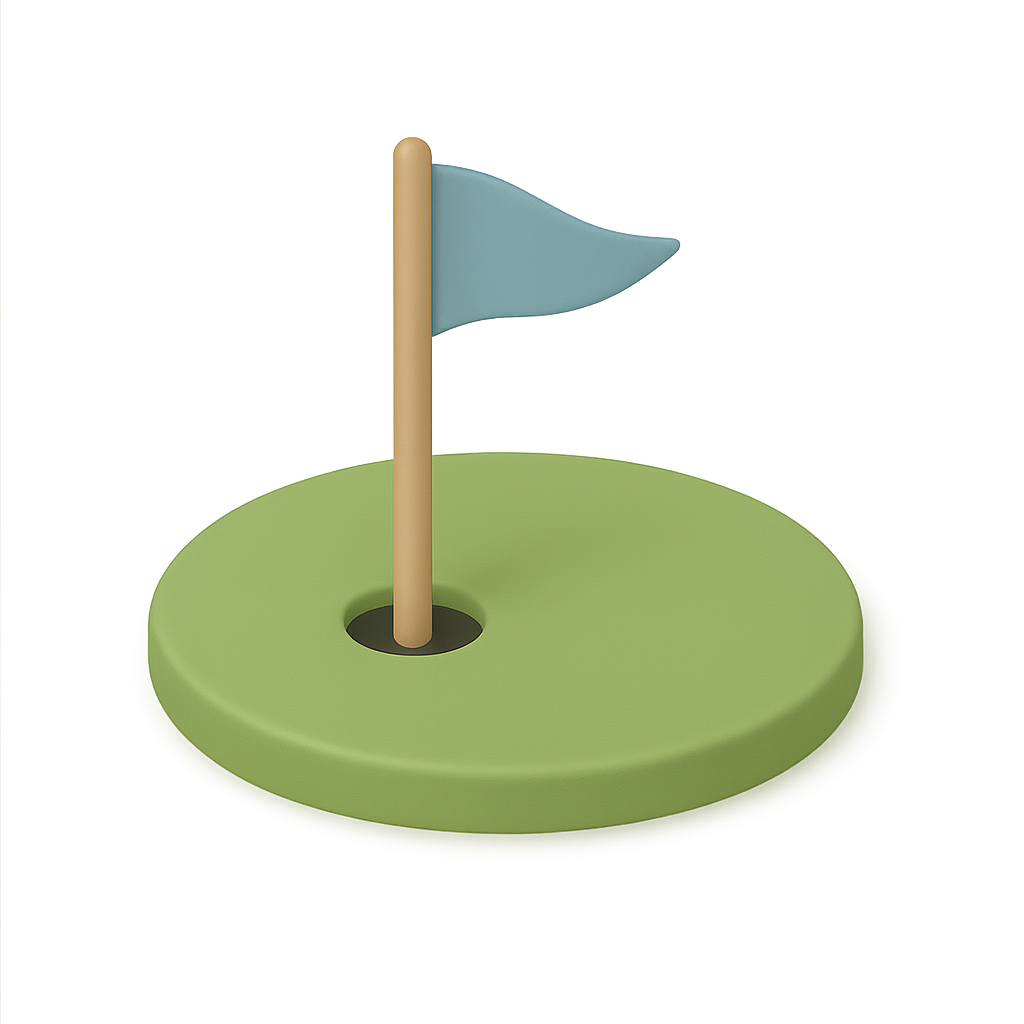 golf greens with flag stylized image